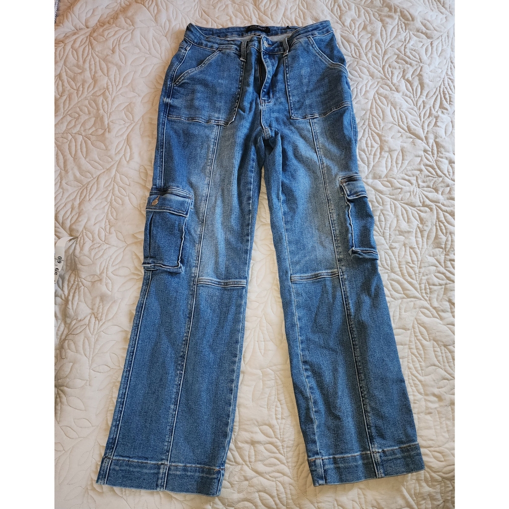 Judy Blue Wide Leg Denim Cargo Jeans